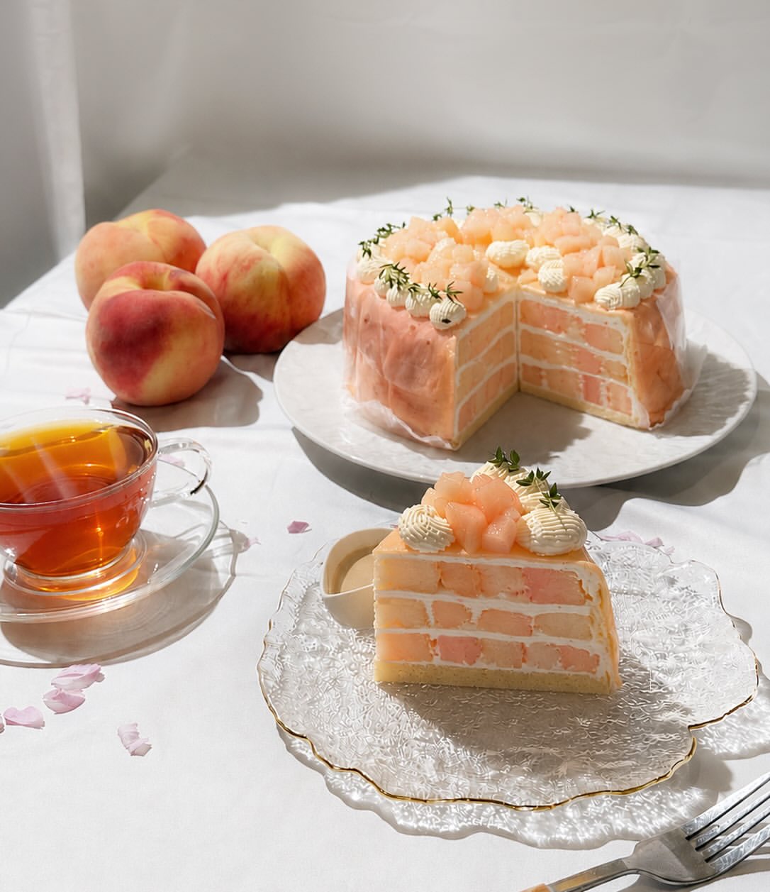 🍑 桃のミルクレープ🍑7月2日販売開始！数量限定・季節限定